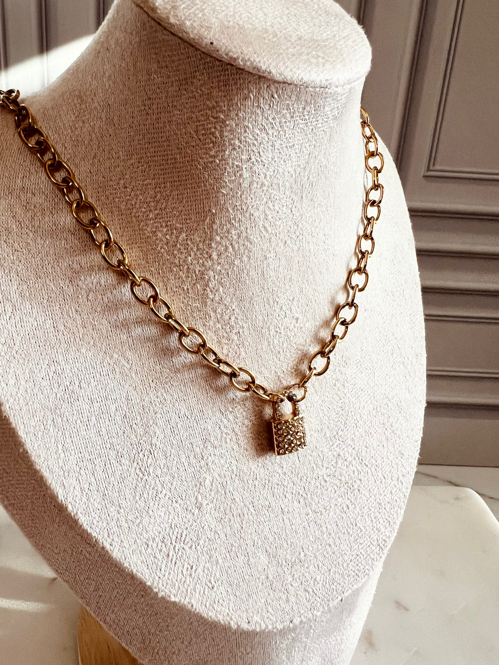 The Pavé Lock Necklace